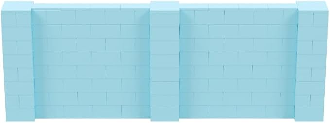 EverBlock 11' x 4' Wall Kit | Modular Building Blocks | Wall System for Building, Display & Structures | Room Divider & Partition | Easy to Connect & Reuse | Indoor & Outdoor Use | Light Blue