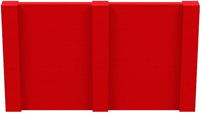 EverBlock 12’ x 7’ Wall Kit | Modular Building Blocks | Wall System for Building, Display & Structures | Room Divider & Partition | Easy to Connect & Reuse | Indoor & Outdoor Use | Red