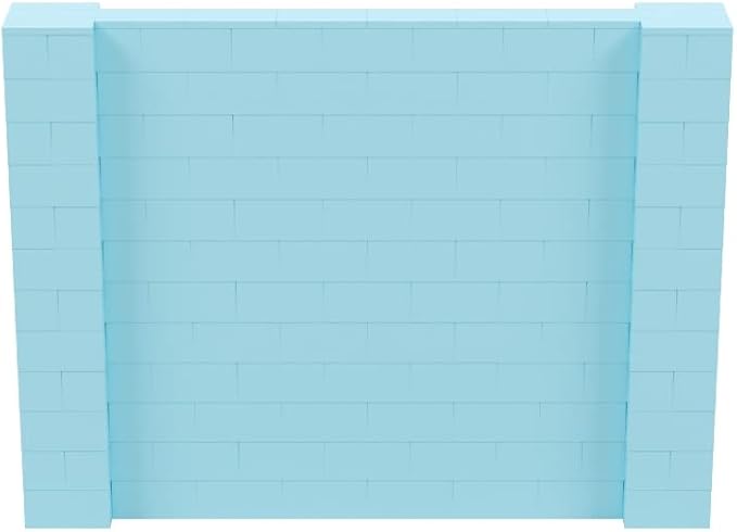 EverBlock 8' x 6' Wall Kit | Modular Building Blocks | Wall System for Building, Display & Structures | Room Divider & Partition | Easy to Connect & Reuse | Indoor & Outdoor Use | Light Blue