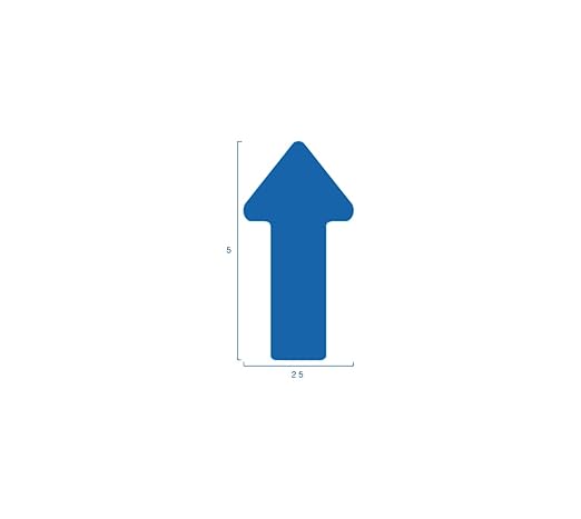 5S Location Marking Arrow- Durable Laminated LSE (Low Surface Energy) Arrow Shaped Floor Marker by Graphical Warehouse- 5S Safety and Security Signage (5x2.5", Blue, 25)