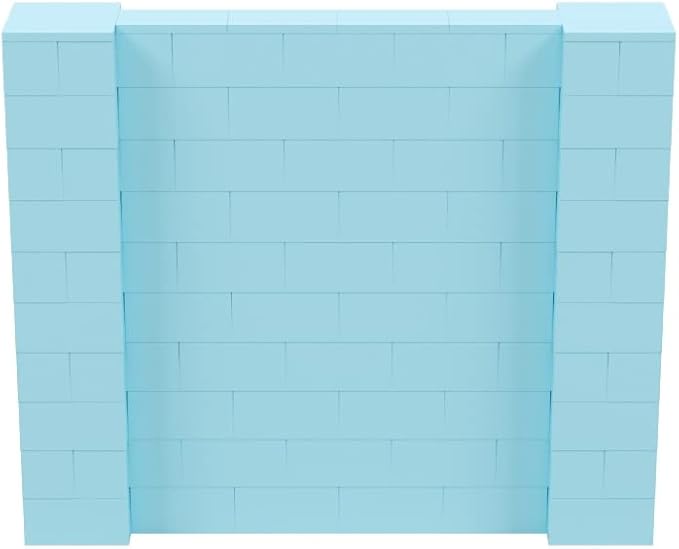 EverBlock 6' x 5' Wall Kit | Modular Building Blocks | Wall System for Building, Display & Structures | Room Divider & Partition | Easy to Connect & Reuse | Indoor & Outdoor Use | Light Blue