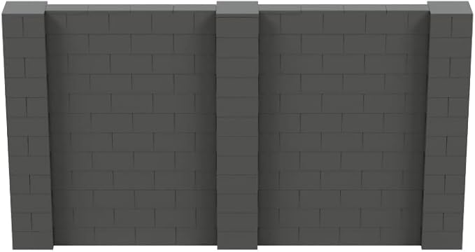 EverBlock 11' x 6' Wall Kit | Modular Building Blocks | Wall System for Building, Display & Structures | Room Divider & Partition | Easy to Connect & Reuse | Indoor & Outdoor Use | Dark Gray