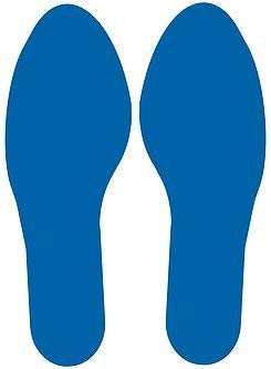 5S Location Marking Footprint- 10x3.5" Durable Footprint Shaped Floor Marker by Graphical Warehouse- Vibrant Colors, Rounded Corners (Pack of 10, 5 Pairs) (Blue)