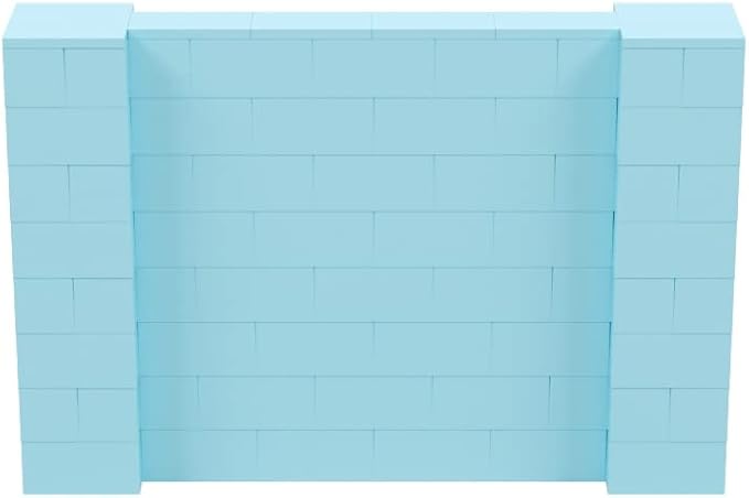 EverBlock 6' x 4' Wall Kit | Modular Building Blocks | Wall System for Building, Display & Structures | Room Divider & Partition | Easy to Connect & Reuse | Indoor & Outdoor Use | Light Blue