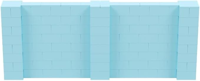 EverBlock 10' x 4' Wall Kit | Modular Building Blocks | Wall System for Building, Display & Structures | Room Divider & Partition | Easy to Connect & Reuse | Indoor & Outdoor Use | Light Blue