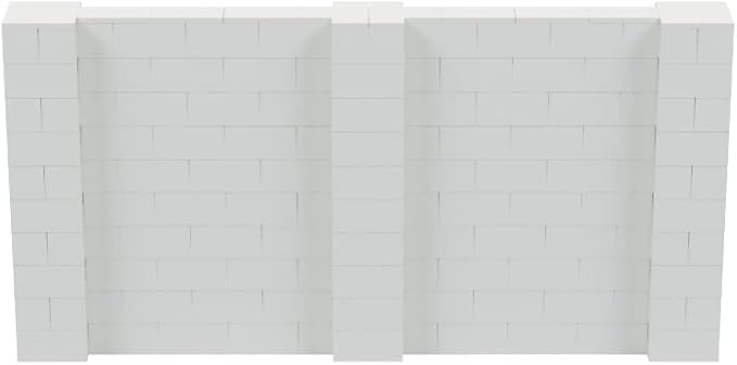EverBlock 10' x 5' Wall Kit | Modular Building Blocks | Wall System for Building, Display & Structures | Room Divider & Partition | Easy to Connect & Reuse | Indoor & Outdoor Use | Light Gray