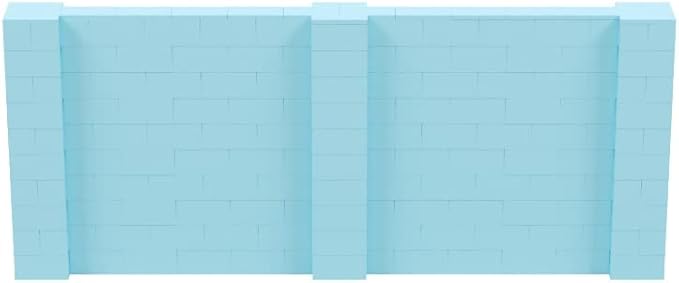EverBlock 12' x 5' Wall Kit | Modular Building Blocks | Wall System for Building, Display & Structures | Room Divider & Partition | Easy to Connect & Reuse | Indoor & Outdoor Use | Light Blue