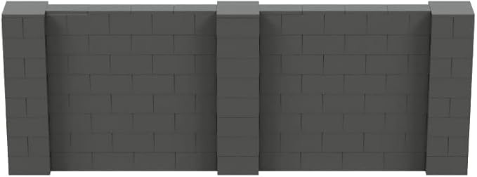 EverBlock 11' x 4' Wall Kit | Modular Building Blocks | Wall System for Building, Display & Structures | Room Divider & Partition | Easy to Connect & Reuse | Indoor & Outdoor Use | Dark Gray