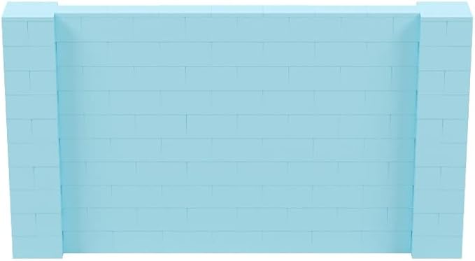 EverBlock 9' x 5' Wall Kit | Modular Building Blocks | Wall System for Building, Display & Structures | Room Divider & Partition | Easy to Connect & Reuse | Indoor & Outdoor Use | Light Blue