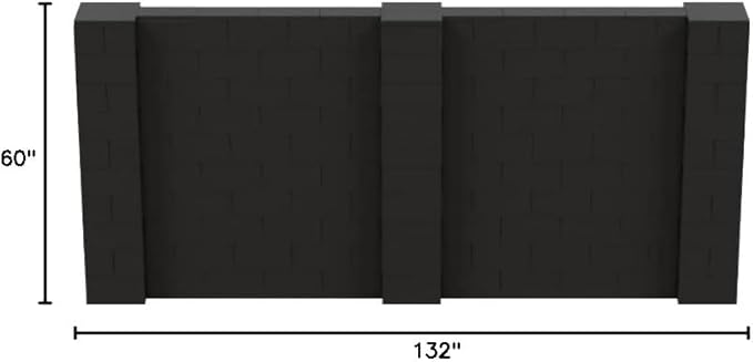 EverBlock 11' x 5' Wall Kit | Modular Building Blocks | Wall System for Building, Display & Structures | Room Divider & Partition | Easy to Connect & Reuse | Indoor & Outdoor Use | Black