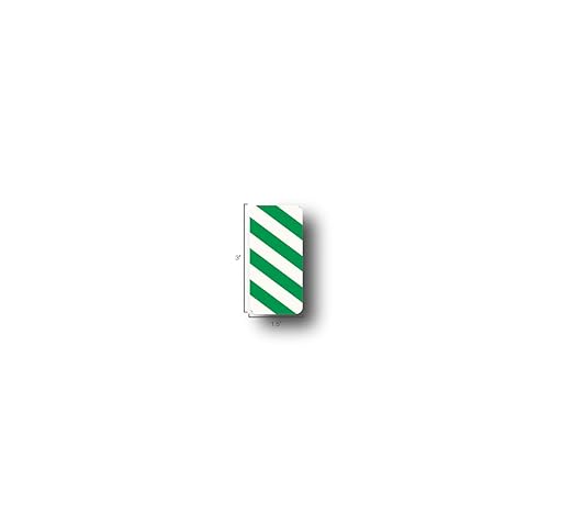 5S Location Marking Dash (Various Sizes Available) Durable Dash Shaped Floor Marker by Graphical Warehouse- Vibrant Colors, Rounded Corners (3x1.5" (50 Pack), Green/White)
