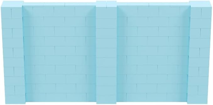 EverBlock 10' x 5' Wall Kit | Modular Building Blocks | Wall System for Building, Display & Structures | Room Divider & Partition | Easy to Connect & Reuse | Indoor & Outdoor Use | Light Blue