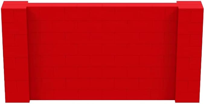 EverBlock 8' x 4' Wall Kit | Modular Building Blocks | Wall System for Building, Display & Structures | Room Divider & Partition | Easy to Connect & Reuse | Indoor & Outdoor Use | Red