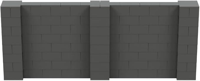 EverBlock 10' x 4' Wall Kit | Modular Building Blocks | Wall System for Building, Display & Structures | Room Divider & Partition | Easy to Connect & Reuse | Indoor & Outdoor Use | Dark Gray
