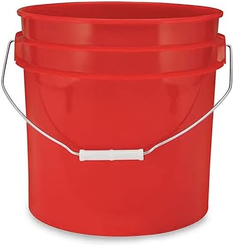 House Naturals 3.5 Gallon Food Grade RED Bucket Pail with Black Air-Tight Screw On Lid (Pack of 3) BPA Free containers -Made in USA