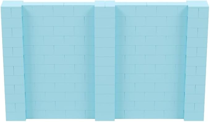 EverBlock 10' x 6' Wall Kit | Modular Building Blocks | Wall System for Building, Display & Structures | Room Divider & Partition | Easy to Connect & Reuse | Indoor & Outdoor Use | Light Blue