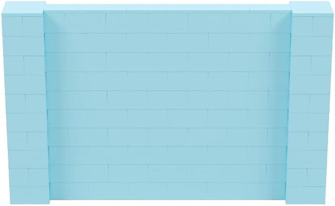 EverBlock 8' x 5' Wall Kit | Modular Building Blocks | Wall System for Building, Display & Structures | Room Divider & Partition | Easy to Connect & Reuse | Indoor & Outdoor Use | Light Blue