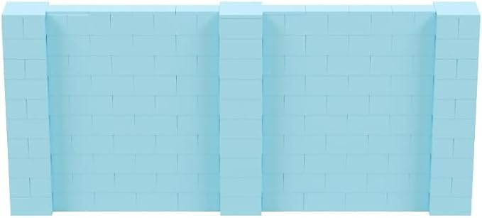EverBlock 11' x 5' Wall Kit | Modular Building Blocks | Wall System for Building, Display & Structures | Room Divider & Partition | Easy to Connect & Reuse | Indoor & Outdoor Use | Light Blue