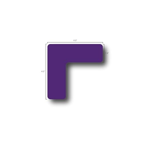 5S Location Marking Corner- (Various Sizes Available) Durable L Shaped Floor Marker by Graphical Warehouse- Vibrant Colors, Rounded Corners (4.5x4.5x1.5" (25 Pack), Purple)