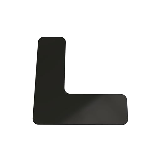 Rounded Adhesive Floor Corners - 6" x 6" x 2" (25/Pack) Black
