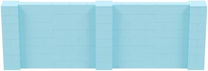 EverBlock 12' x 4' Wall Kit | Modular Building Blocks | Wall System for Building, Display & Structures | Room Divider & Partition | Easy to Connect & Reuse | Indoor & Outdoor Use | Light Blue
