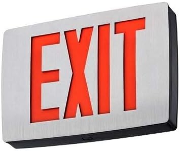 Lithonia Lighting LQC 1 R EL N LED Exit Sign Emergency with Red Letters,3 watts, Black