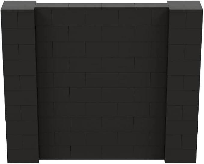 EverBlock 6' x 5' Wall Kit | Modular Building Blocks | Wall System for Building, Display & Structures | Room Divider & Partition | Easy to Connect & Reuse | Indoor & Outdoor Use | Black