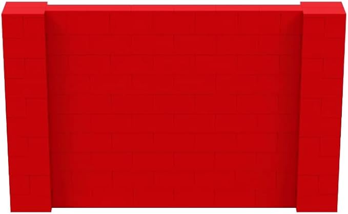 EverBlock 8' x 5' Wall Kit | Modular Building Blocks | Wall System for Building, Display & Structures | Room Divider & Partition | Easy to Connect & Reuse | Indoor & Outdoor Use | Red