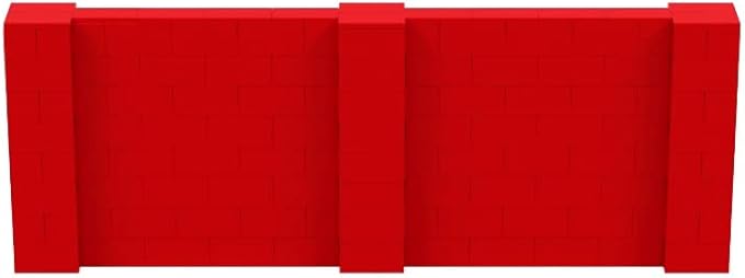 EverBlock 11' x 4' Wall Kit | Modular Building Blocks | Wall System for Building, Display & Structures | Room Divider & Partition | Easy to Connect & Reuse | Indoor & Outdoor Use | Red