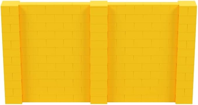 EverBlock 11' x 6' Wall Kit | Modular Building Blocks | Wall System for Building, Display & Structures | Room Divider & Partition | Easy to Connect & Reuse | Indoor & Outdoor Use | Yellow