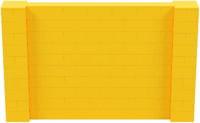 EverBlock 8' x 5' Wall Kit | Modular Building Blocks | Wall System for Building, Display & Structures | Room Divider & Partition | Easy to Connect & Reuse | Indoor & Outdoor Use | Yellow