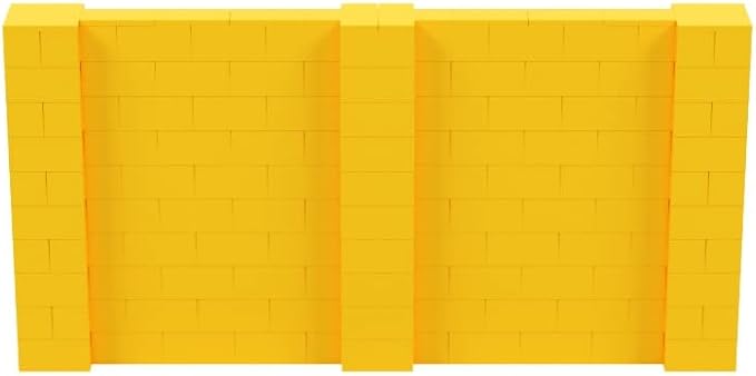 EverBlock 10' x 5' Wall Kit | Modular Building Blocks | Wall System for Building, Display & Structures | Room Divider & Partition | Easy to Connect & Reuse | Indoor & Outdoor Use | Yellow