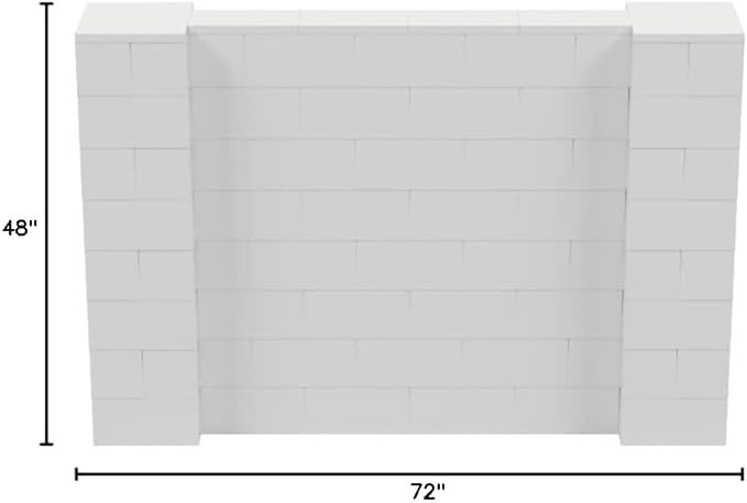 EverBlock 6' x 4' Wall Kit | Modular Building Blocks | Wall System for Building, Display & Structures | Room Divider & Partition | Easy to Connect & Reuse | Indoor & Outdoor Use | Light Gray