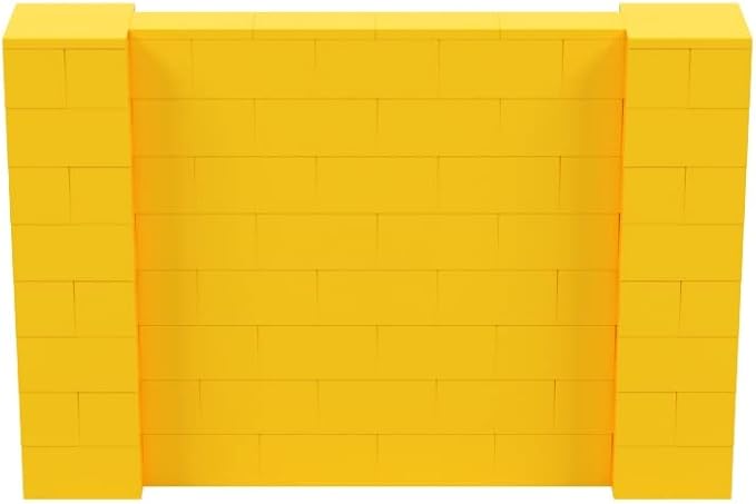 EverBlock 6' x 4' Wall Kit | Modular Building Blocks | Wall System for Building, Display & Structures | Room Divider & Partition | Easy to Connect & Reuse | Indoor & Outdoor Use | Yellow