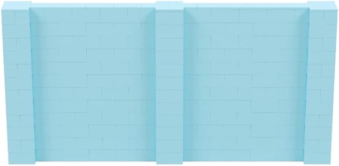 EverBlock 12' x 6' Wall Kit | Modular Building Blocks | Wall System for Building, Display & Structures | Room Divider & Partition | Easy to Connect & Reuse | Indoor & Outdoor Use | Light Blue