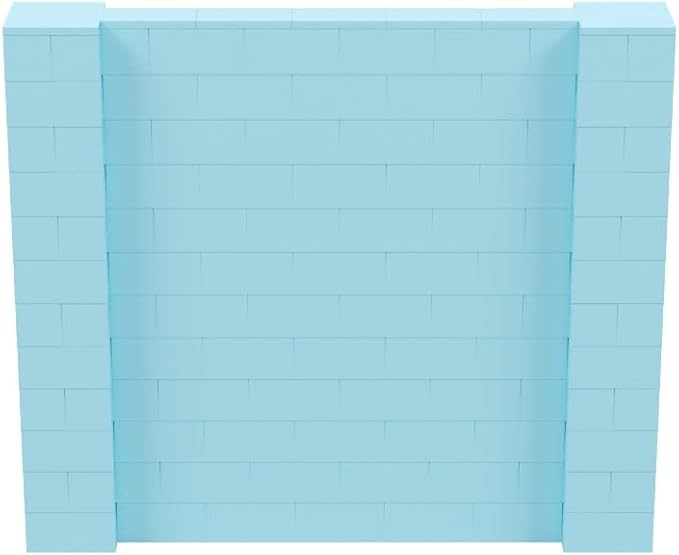 EverBlock 7' x 6' Wall Kit | Modular Building Blocks | Wall System for Building, Display & Structures | Room Divider & Partition | Easy to Connect & Reuse | Indoor & Outdoor Use | Light Blue