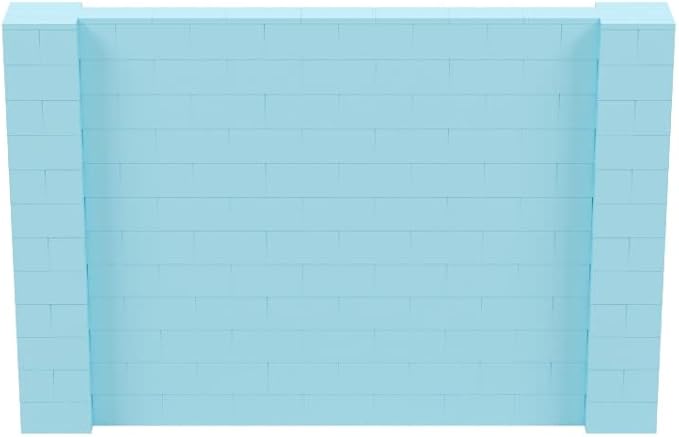 EverBlock 9' x 6' Wall Kit | Modular Building Blocks | Wall System for Building, Display & Structures | Room Divider & Partition | Easy to Connect & Reuse | Indoor & Outdoor Use | Light Blue