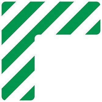 5S Location Marking Corner- (Various Sizes Available) Durable L Shaped Floor Marker by Graphical Warehouse- Vibrant Colors, Rounded Corners (4.5x4.5x1.5" (25 Pack), Green/White)