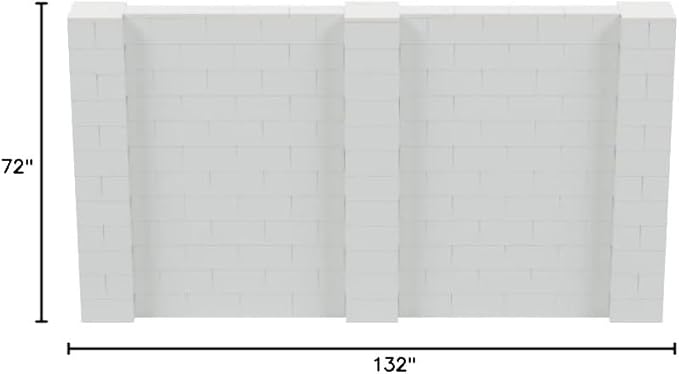 EverBlock 11' x 6' Wall Kit | Modular Building Blocks | Wall System for Building, Display & Structures | Room Divider & Partition | Easy to Connect & Reuse | Indoor & Outdoor Use | Light Gray