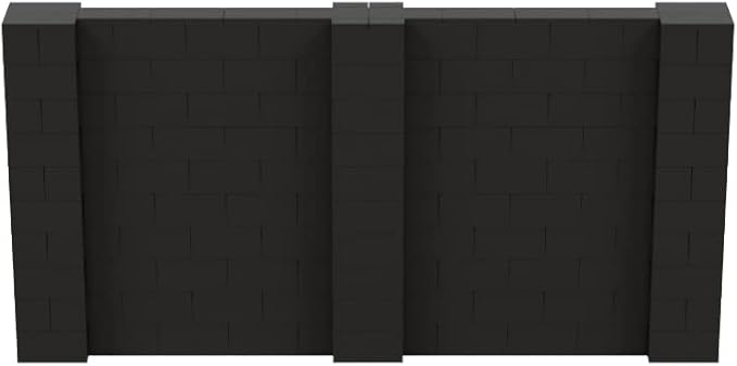 EverBlock 10' x 5' Wall Kit | Modular Building Blocks | Wall System for Building, Display & Structures | Room Divider & Partition | Easy to Connect & Reuse | Indoor & Outdoor Use | Black