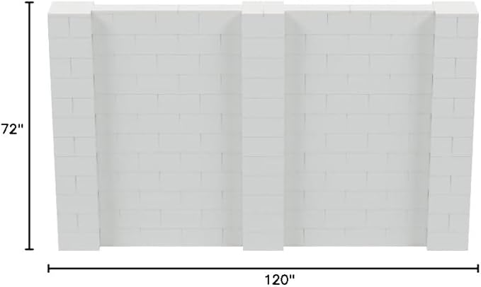 EverBlock 10' x 6' Wall Kit | Modular Building Blocks | Wall System for Building, Display & Structures | Room Divider & Partition | Easy to Connect & Reuse | Indoor & Outdoor Use | Light Gray