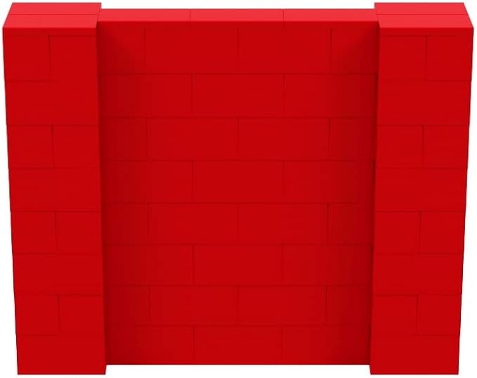 EverBlock 5' x 4' Wall Kit | Modular Building Blocks | Wall System for Building, Display & Structures | Room Divider & Partition | Easy to Connect & Reuse | Indoor & Outdoor Use | Red