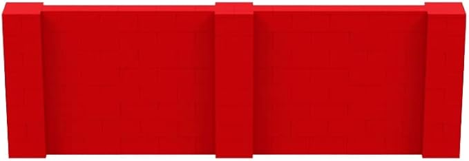 EverBlock 12' x 4' Wall Kit | Modular Building Blocks | Wall System for Building, Display & Structures | Room Divider & Partition | Easy to Connect & Reuse | Indoor & Outdoor Use | Red