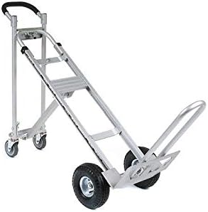Global Industrial Aluminum 3-in-1 Convertible Hand Truck with Pneumatic Wheels