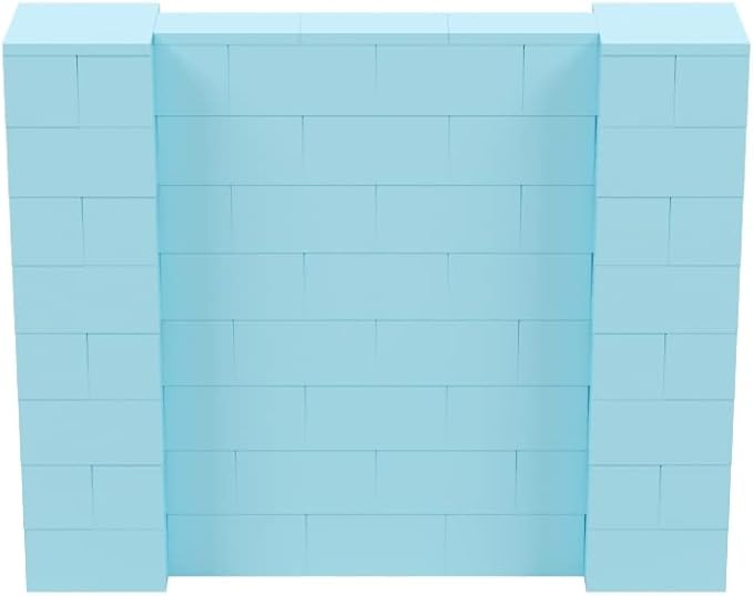 EverBlock 5' x 4' Wall Kit | Modular Building Blocks | Wall System for Building, Display & Structures | Room Divider & Partition | Easy to Connect & Reuse | Indoor & Outdoor Use | Light Blue