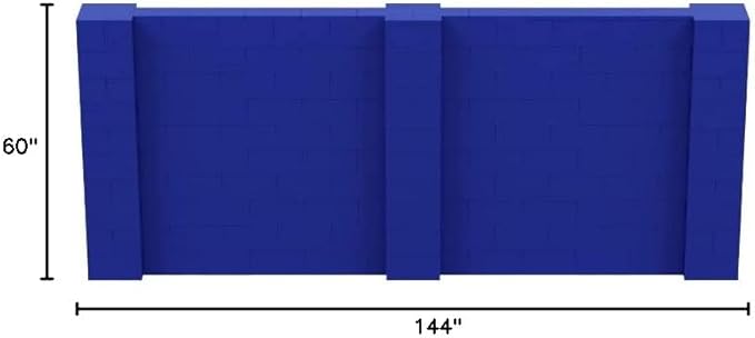 EverBlock 12' x 5' Wall Kit | Modular Building Blocks | Wall System for Building, Display & Structures | Room Divider & Partition | Easy to Connect & Reuse | Indoor & Outdoor Use | Blue