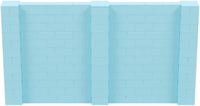 EverBlock 11' x 6' Wall Kit | Modular Building Blocks | Wall System for Building, Display & Structures | Room Divider & Partition | Easy to Connect & Reuse | Indoor & Outdoor Use | Light Blue