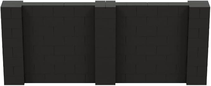 EverBlock 10' x 4' Wall Kit | Modular Building Blocks | Wall System for Building, Display & Structures | Room Divider & Partition | Easy to Connect & Reuse | Indoor & Outdoor Use | Black