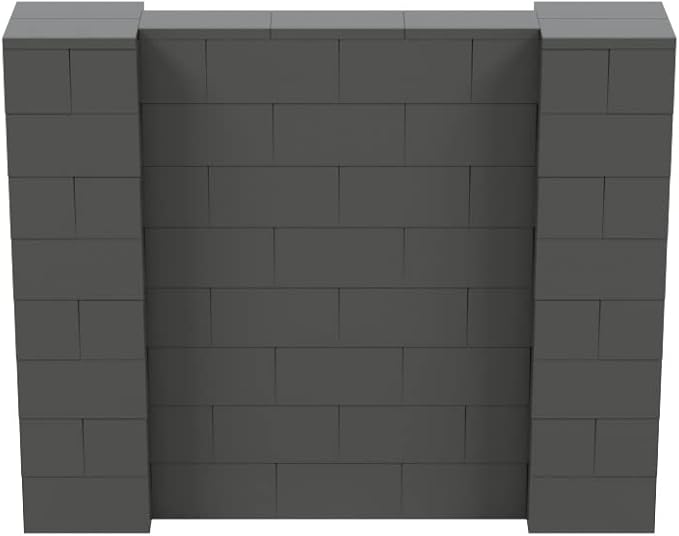 EverBlock 5' x 4' Wall Kit | Modular Building Blocks | Wall System for Building, Display & Structures | Room Divider & Partition | Easy to Connect & Reuse | Indoor & Outdoor Use | Dark Gray