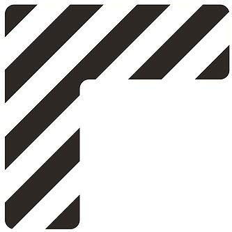 5S Location Marking Corner- (Various Sizes Available) Durable L Shaped Floor Marker by Graphical Warehouse- Vibrant Colors, Rounded Corners (4.5x4.5x1.5" (25 Pack), Black/White)
